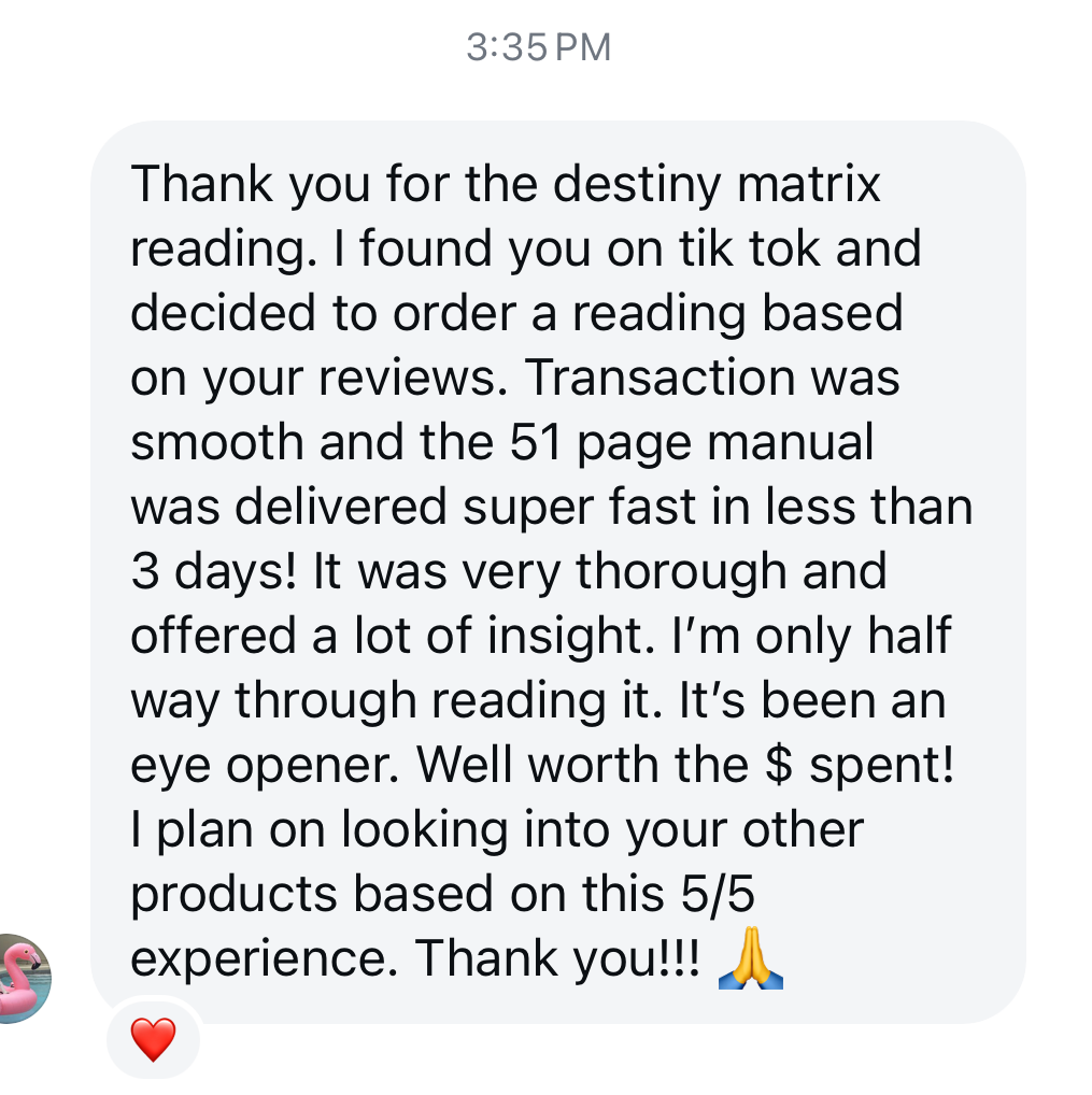 Satisfied customer review of destiny matrix energy reading